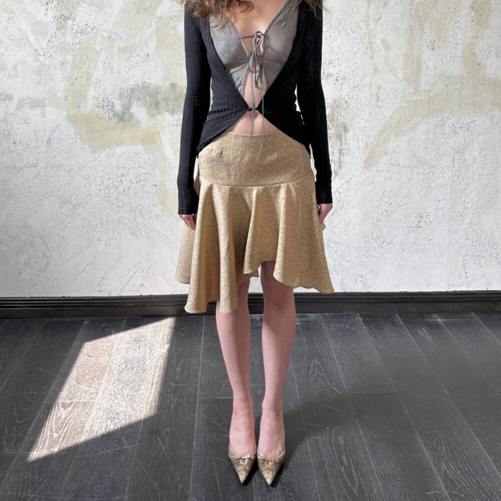 Leopard Print Dark Pattern Skirt - image 3